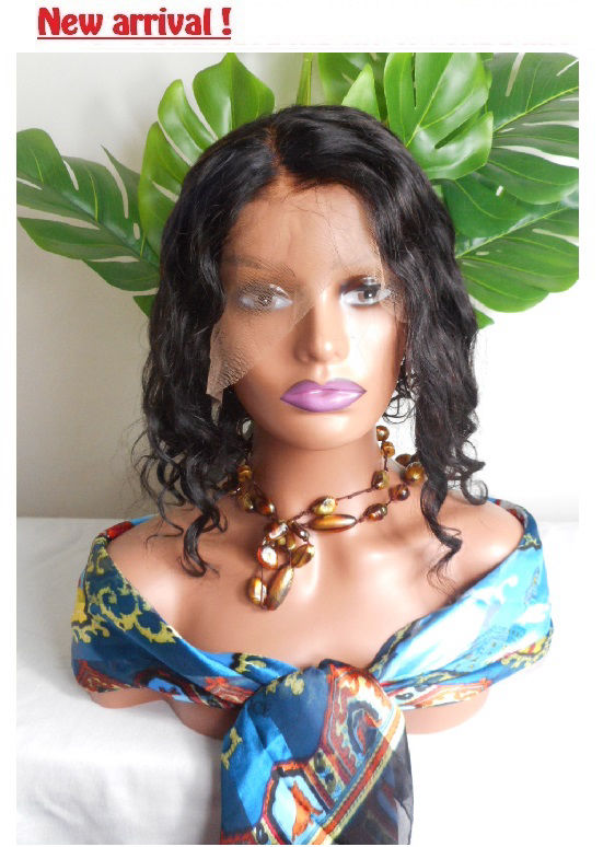 Burmese Virgin Lace Front Wig, 12 inches, natural wave