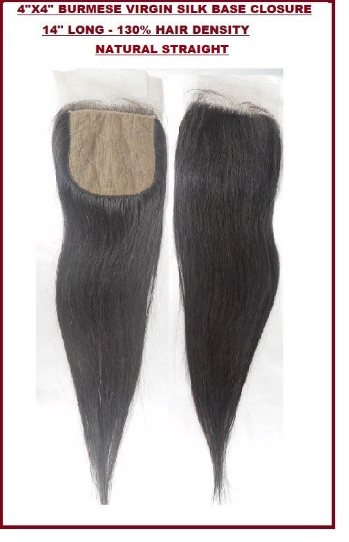 Brazilian virgin silk base closure, 14 inches