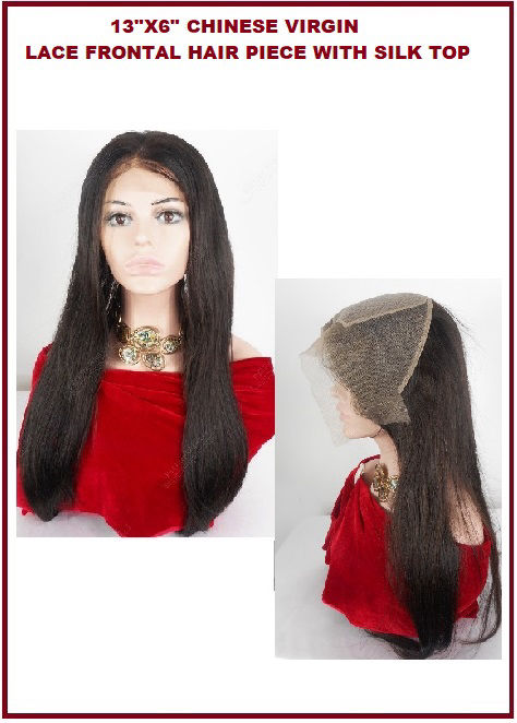 Lace frontal hair piece with silk top, 22 inches long