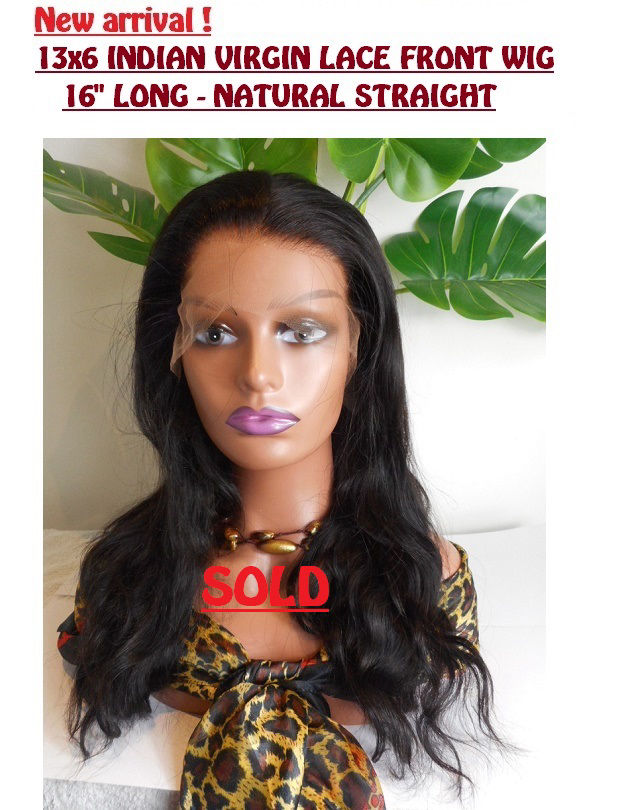 Indian Virgin Lace Front Wig with fake scalp, natural straight, HD lace