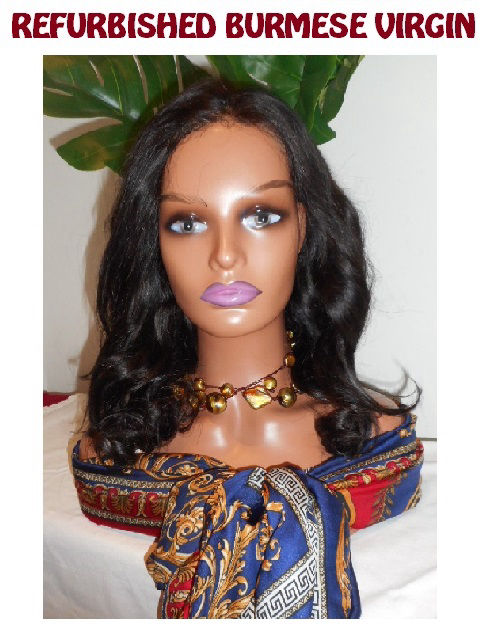 Burmese Virgin Lace Front Wig, 12 inches, natural wave